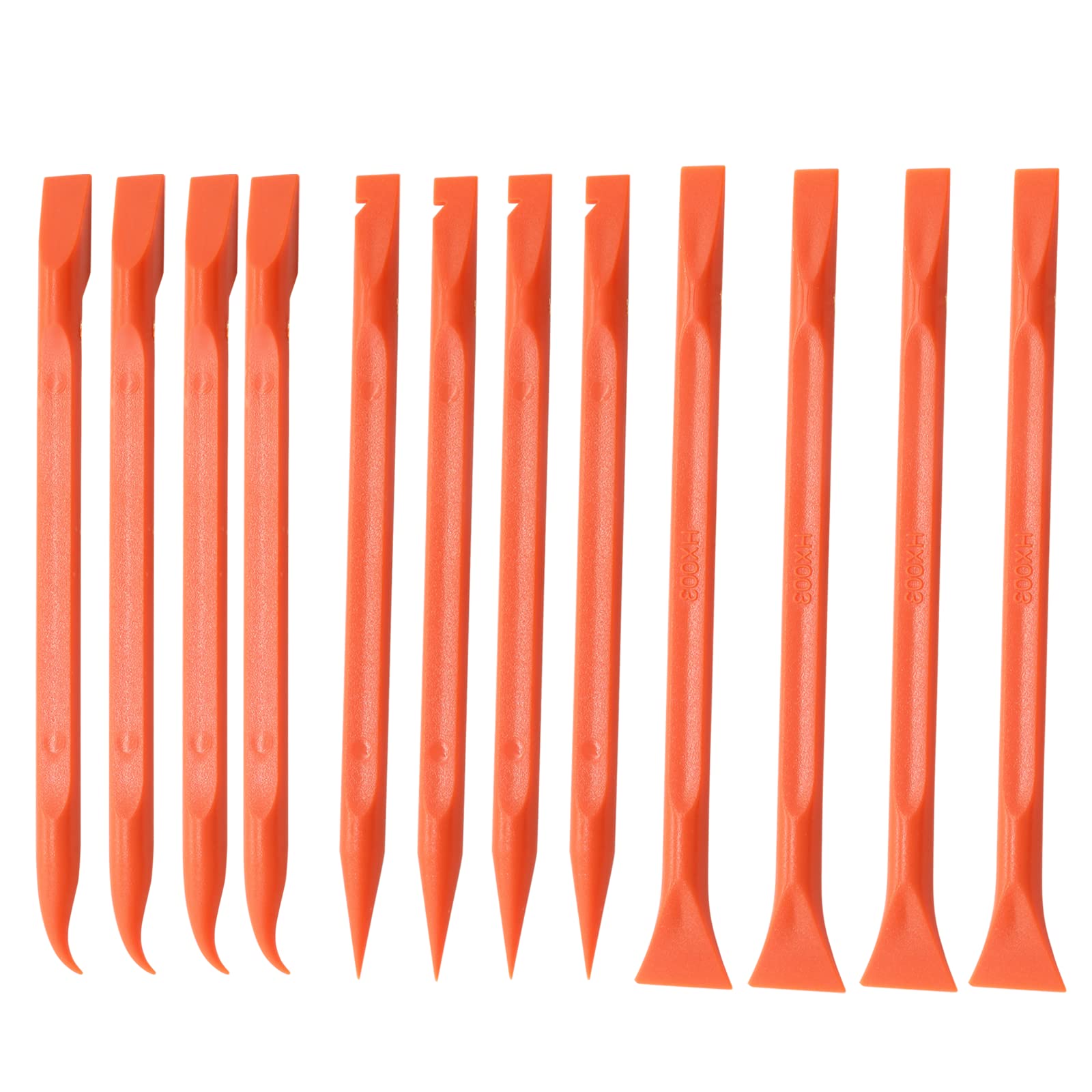 Cionyce 12 Pack Pen-Shaped Scraper Plastic Cleaning Scraper Tool Non-Scratch Cleaning Scraper 3-Kind(Orange)