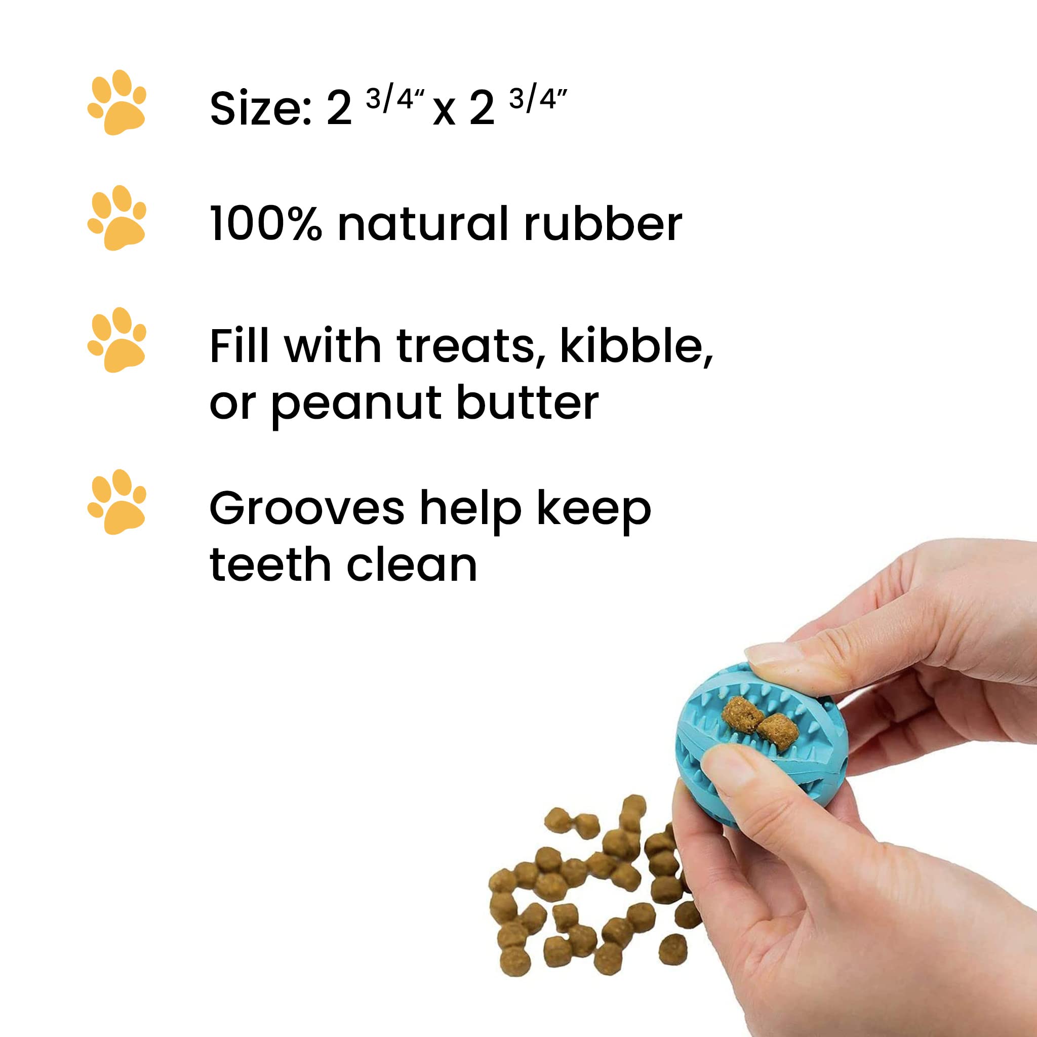 Stuffable Dog Ball Toy - Dog Chew Ball | Interactive Dog Balls for Aggressive Chewers | Dog Balls & Chew Toys for Teething | Dog Ball Chew Toy | Blue