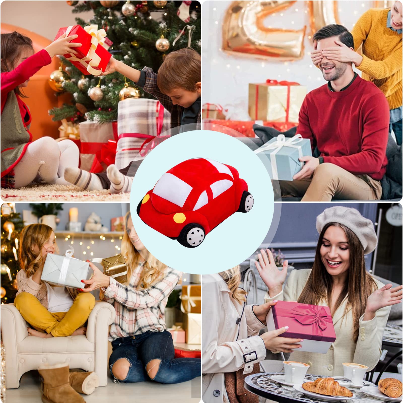 CHELEI2019 12.6" Car Stuffed Animal,Soft Red Stuffed Car Plush Pillow Toy,Gifts for Boys,Kids