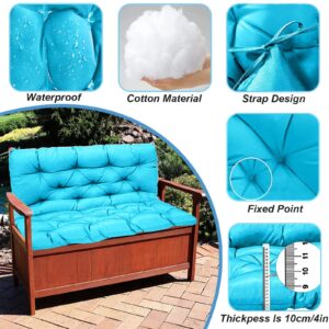 DHIJUPNG Replacement Cushions for Outdoor Swing, Waterproof Porch Bench Swing Cushions 2 Seater for Outdoor Furniture, Thicken 4" Patio Swing Cushions Suitable for 38-42" Swings(Sky Blue 40x40in)