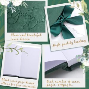 Panelee Wedding Guest Book with Pen Green Velvet Guest Book Wedding Reception 144 Page Sign in Book Wedding Memory Book Elegant Guest Book for Wedding Party Bridal Shower Guest Visitor