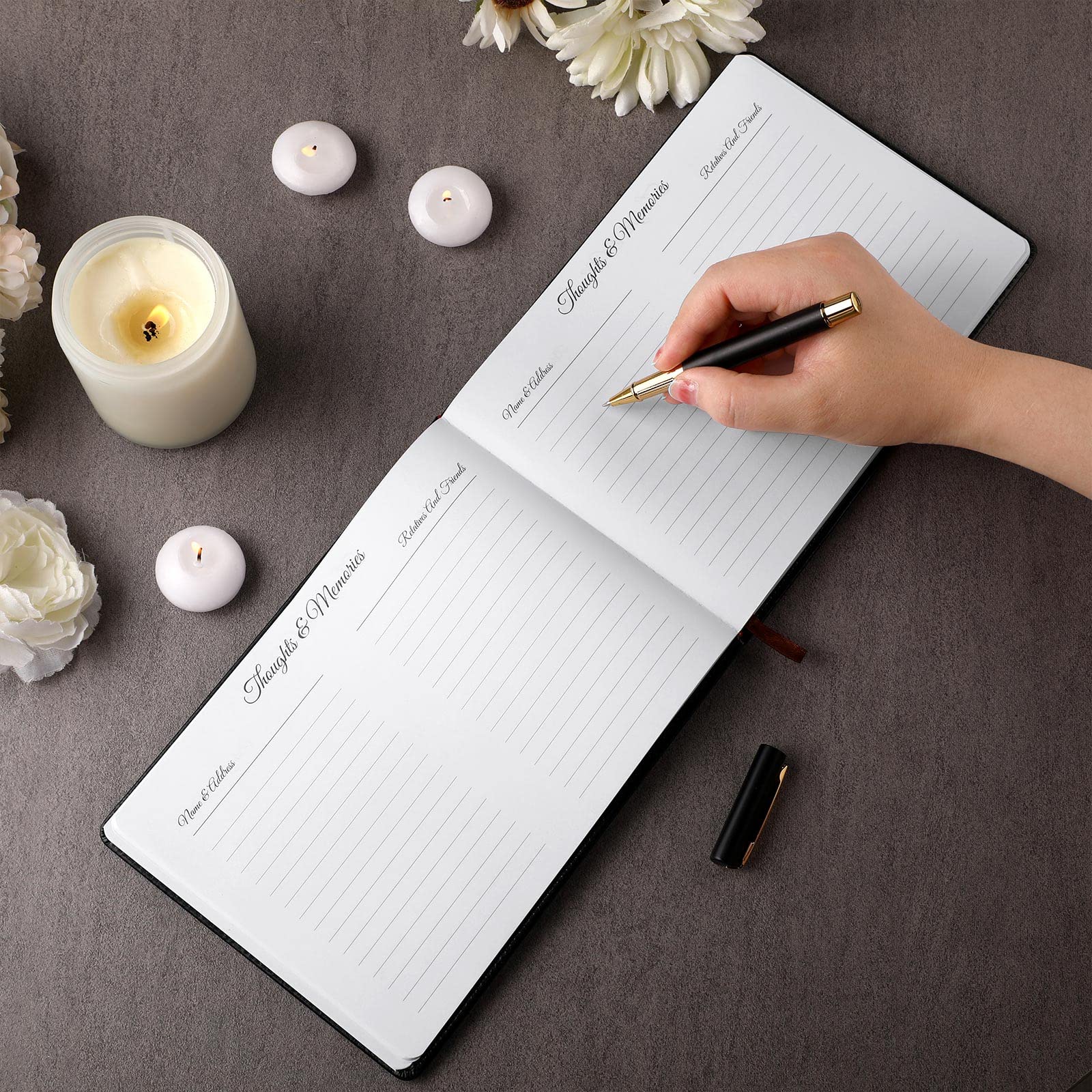 Yingzhao Memorial Funeral Guest Book with Pen 144 Pages Cardinal Funeral Guest Book for Memorial Service Celebration of Life Party Supplies in Loving Memory Guest Sign in Book(A Limb)