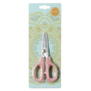 Beaditive Sewing Scissors - 6-Inch Stainless Steel Fabric Scissors - Professional Scissors With Serrated Blade for Cloth Cutting & Quilting - Comfortable Craft Tailor & Dressmaker Shears – Light Coral