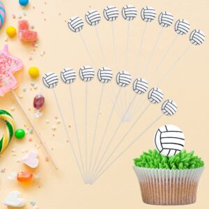 20Pcs Volleyball Cupcake Toppers Resin Assembled Sport Theme Volleyball Cupcake Picks Volleyball Theme Baby Shower Kids Birthday Party Cake Decorations Supplies