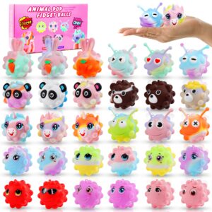 30 pack animal pop balls party favors for kids,3d pop balls its fidget toys,birthday gifts for boys & girls,goodie bag stuffers,pinata stuffers filler,carnival prizes,treasure box toys,kids prizes