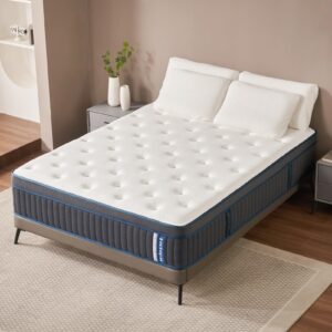 twin mattress, lechepus 14 inch hybrid mattress, medium plush gel memory foam and pocket springs mattress in box, fiberglass free, twin size mattress for back pain relief, 39" x 75" x 14"