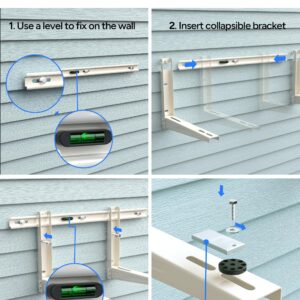 Toutgood Outdoor Mini Split Wall Mounting Bracket, Heavy-Duty Wall Bracket for 7000 Btu to 12000 Btu Ductless Mini Split Air Conditioner AC Heat Pump Systems , Max 400 Lb Capacity