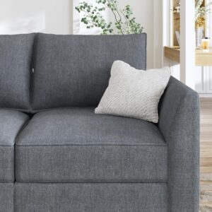 HONBAY Modular Sectional Sleeper Sofa with Storage Reversible Modular Sofa Couch Oversized Sleeper Sectional Sofa Modular Couch Bluish Grey