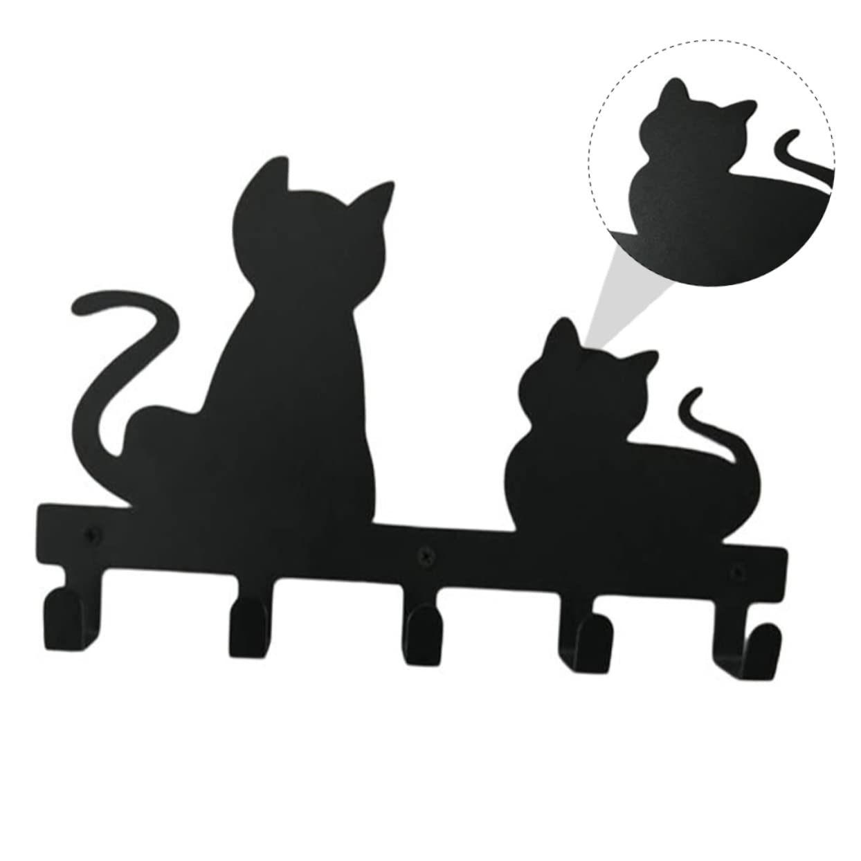 SEWOART 1pc Cat Towel Hook Black Coat Hooks Ceiling Hooks Heavy Duty Black Clothes Hangers Wall Shelf with Hooks Coat Rack Wall Mount with Shelf Cat Shaped Hooks Coat Hat Wall Hanger Key