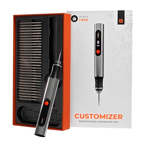 Culiau's Customizer Engraving Pen: Ultimate Cordless Portable for Artists & DIYers - Engrave 50+ Surfaces - Beginner Friendly - Rechargeable - Free 30 Bits & Mastery Guide