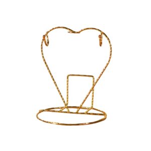 heart shaped tea cup and saucer display stand holder rack metal cup saucer holder tea cup holder display stainless steel coffee mug organizer for plate teapot - gold