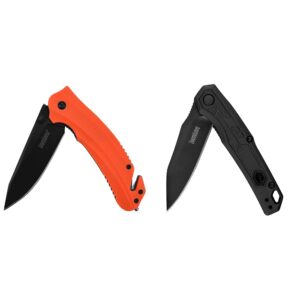 kershaw barricade (8650) orange multifunction rescue pocket knife bundle appa folding tactical pocket knife