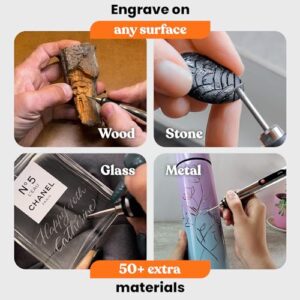 Culiau's Customizer Engraving Pen: Ultimate Cordless Portable for Artists & DIYers - Engrave 50+ Surfaces - Beginner Friendly - Rechargeable - Free 30 Bits & Mastery Guide