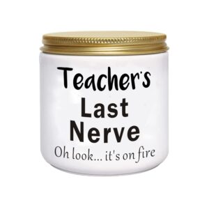 funny teacher gifts for women teachers appreciation gift personalized novelty lavender scented soy candles for birthday christmas teachers last nerve candle