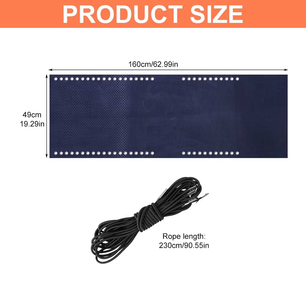 CALIDAKA Gravity Chair Replacement Fabric,XL Ant i-Gravity Folding Lounge Repair Cloth with 4 Replacement Cords for Patio Sling Folding Recliner Couch Outdoor Pool Lawn