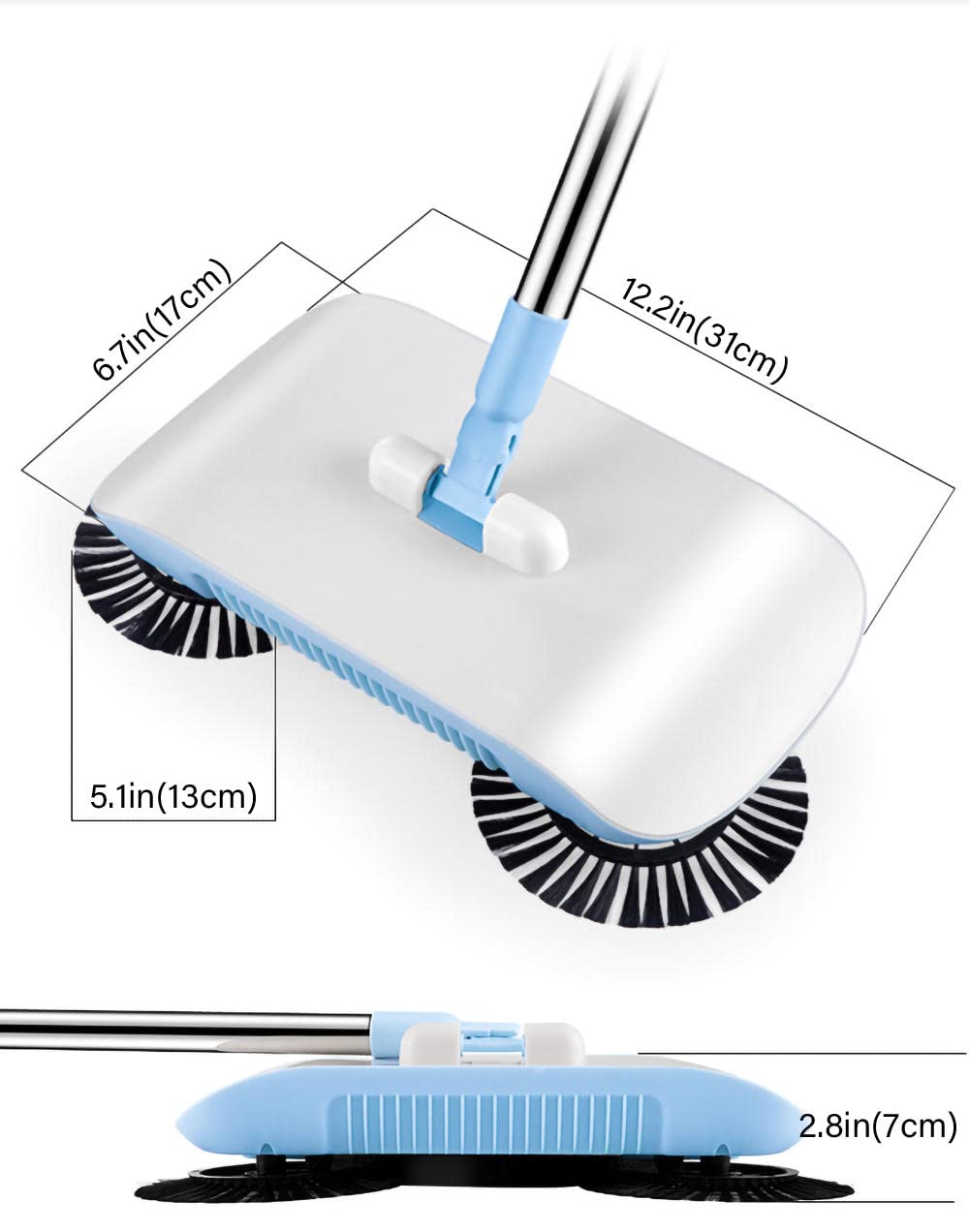 FEMUN,Broom and Dustpan,Broom and Dustpan Set,Broom with Dustpan Combo Set,Broom/mop/dust pan 3 in 1,Sweeping and Mopping in one,Hand Sweepers - Suitable for Home, Office, Hall, Outdoor