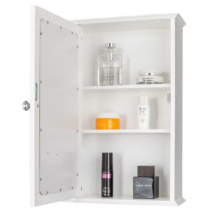 3 Tier Bathroom Wall Mount Medicine Cabinet w/Adjustable Shelves & Single Mirror