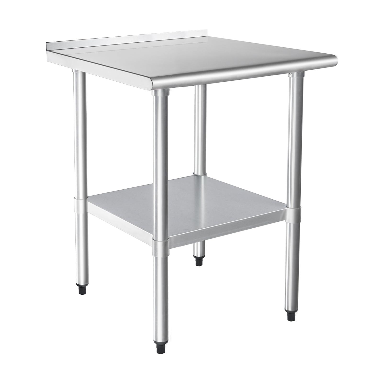 HARDURA Stainless Steel Table Prep & Work Table 24 x 30 Inches NSF Heavy Duty Commercial with Undershelf and Backsplash for Restaurant Kitchen Home and Hotel