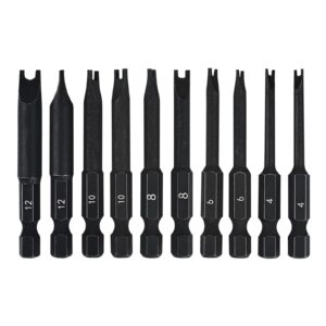 spanner bit set (10 pack - 2.3" long magnetic heads) spanner fork snake-eye security screwdriver bit sizes: 4, 6, 8, 10, 12 (2 of each size)