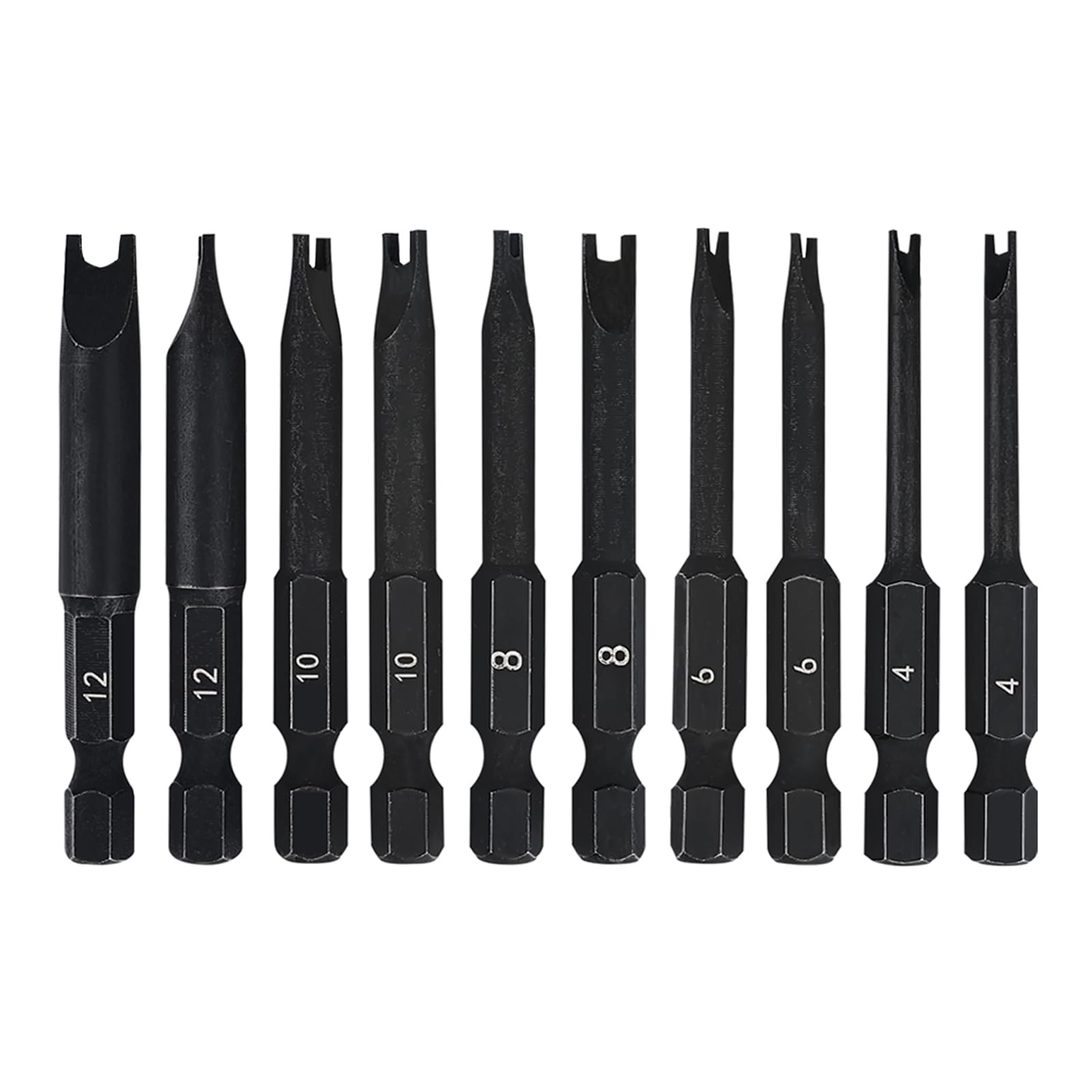 Spanner Bit Set (10 Pack - 2.3" Long Magnetic Heads) Spanner Fork Snake-Eye Security Screwdriver Bit Sizes: 4, 6, 8, 10, 12 (2 of Each Size)