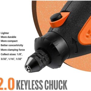 Rotary Tool Kit with Keyless Chuck Flex Shaft, 6 Variable Speed 10000-32000 RPM 3 Attachments Carrying Case for Cutting, Engraving, Drilling, Sanding, Polishing, DIY Crafts