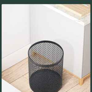 QOBIMOON Mesh Wastebasket Round Mesh Stainless Steel Wastebasket Trash Can Recycling Bin for Home, Office, Bathroom, Bedroom & Kitchen, 3.5 Gallon / 12L, 11" H x 10" D Garbage Can -Rainbow Color