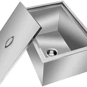 Drop in Ice Chest with Cover 304 Stainless Steel Drop in Cooler Included Drain-Pipe and Drain Plug Drop in Ice Bin for Cold Wine Beer,23''L X 17''W X 13''H