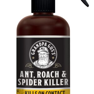 Grandpa Gus's Natural Ant, Roach & Spider Killer Spray, Plant-Based Actives Kill Insects & Bugs On Contact, Non-Greasy, Not Flammable, No Stains, Fresh Scent, 16 oz