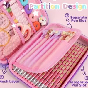 Unicorn Pencil Case, Cute Large Capacity Pen Box for Girls, 3D EVA Stationery Bag Pink Pencil Pouch Organizer with Compartments, Anti-Shock School Supplies Multi-Compartment for Kids Students (MOON L)