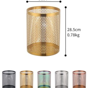 QOBIMOON Mesh Wastebasket Round Mesh Stainless Steel Wastebasket Trash Can Recycling Bin for Home, Office, Bathroom, Bedroom & Kitchen, 3.5 Gallon / 12L, 11" H x 10" D Garbage Can-Rose Gold