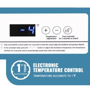 DEMULLER Chest Freezer Small Deep Freeezer with 2 Removable Baskets, Compact Freezer with Digital Control Panel accurate to 1 ℉, Mini Freezer for Homes Garages Basements White