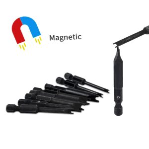 Spanner Bit Set (10 Pack - 2.3" Long Magnetic Heads) Spanner Fork Snake-Eye Security Screwdriver Bit Sizes: 4, 6, 8, 10, 12 (2 of Each Size)