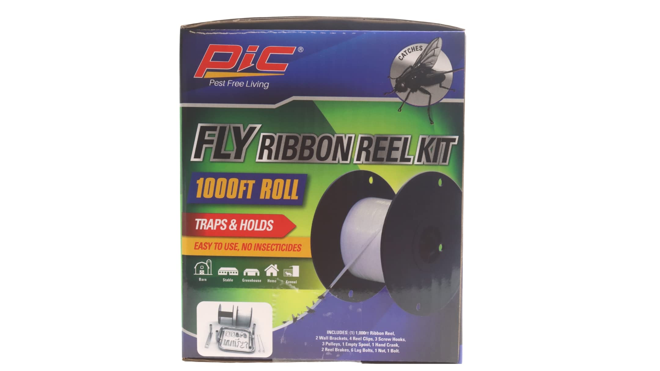 Fly Ribbon Line Trap Kit, Fly Reel Sticky Tape Trap, 1000 ft, Indoor Outdoor Disposable Fly Strip, Non-Toxic