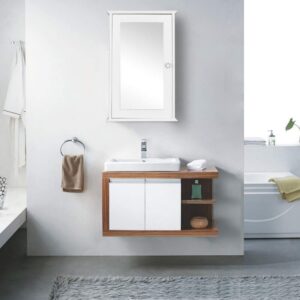 3 Tier Bathroom Wall Mount Medicine Cabinet w/Adjustable Shelves & Single Mirror