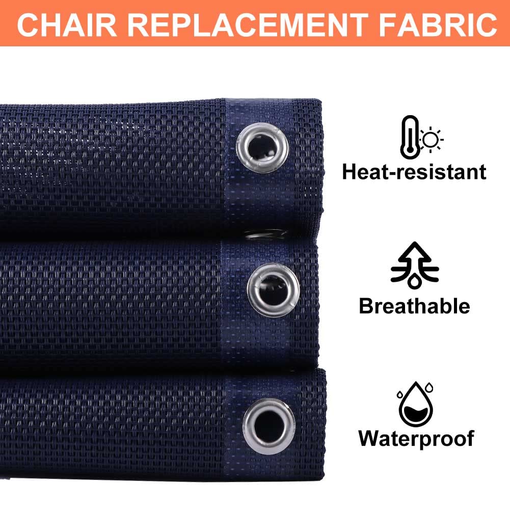 CALIDAKA Gravity Chair Replacement Fabric,XL Ant i-Gravity Folding Lounge Repair Cloth with 4 Replacement Cords for Patio Sling Folding Recliner Couch Outdoor Pool Lawn