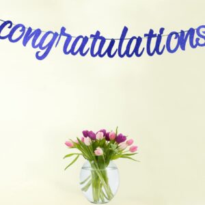 Congratulations Banner Blue Glitter Congratulations Graduation Banner Congratulations Banner Graduation 2024 Congratulations Graduation Party Decorations for College Graduation Party Decorations