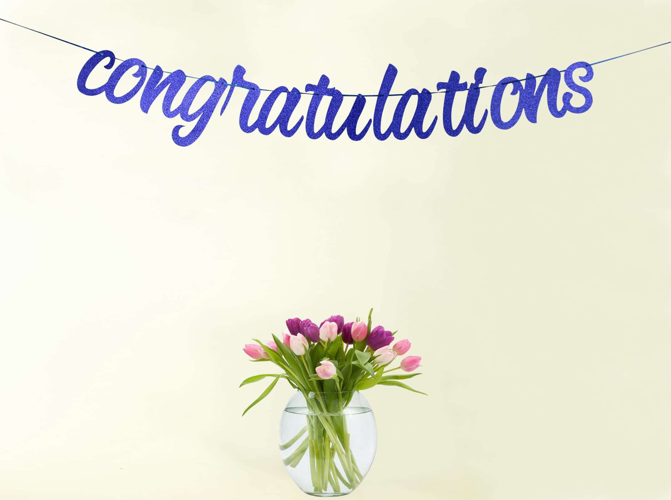 Congratulations Banner Blue Glitter Congratulations Graduation Banner Congratulations Banner Graduation 2024 Congratulations Graduation Party Decorations for College Graduation Party Decorations