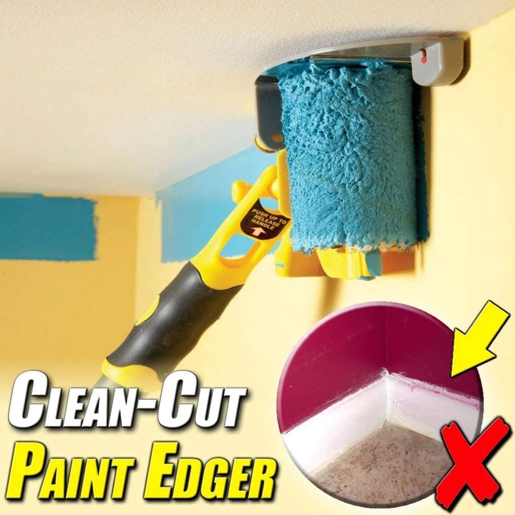 Clean-Cut Paint Edger Roller Brush Safe Tool for Home Room Wall Ceilings,Doors,Window,Baseboards,Chair Rail (Multicolor)