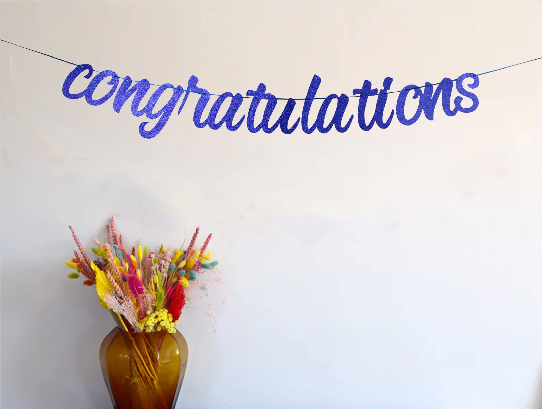 Congratulations Banner Blue Glitter Congratulations Graduation Banner Congratulations Banner Graduation 2024 Congratulations Graduation Party Decorations for College Graduation Party Decorations