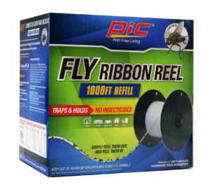 fly ribbon line trap refill,1000 ft., fly reel sticky tape trap, indoor outdoor disposable fly strip, non-toxic