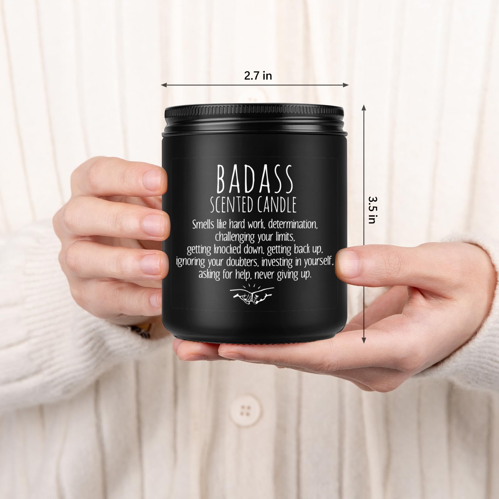 LEADO Badass Candle, Congratulations Gifts, Inspirational Gifts for Women, Men, Boss Gifts, New Job, Promotion, Sobriety Gifts - Funny Graduation, Proud of You, Sober, Christmas Birthday Gifts