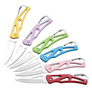 swbiying 6 pcs pocket knife set,pocket knives & folding knivessmall mini pocket knife,pocket knife for women,cute key accessories,edc knife,cool gadgets,box cutter