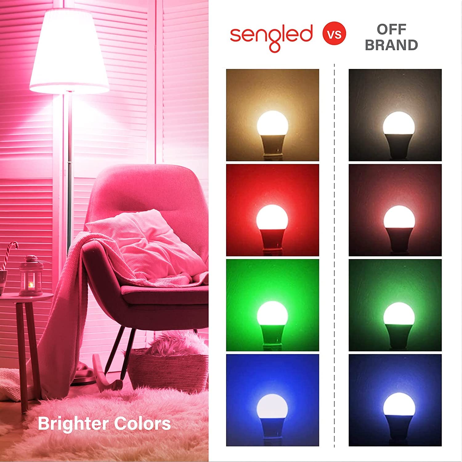 Sengled Alexa Light Bulbs, 75W Equivalent, S1 Auto Pairing with Alexa Devices, Smart Light Bulb that Work with Alexa, Bluetooth Mesh Smart Home Lighting, ‎Multicolor Dimmable, No Hub Required,4-Pack