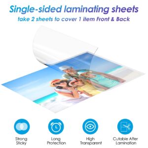 KTRIO Self-Adhesive Laminating Sheets 8.5 x 11 inches, 25 Sheets, 4 Mil Thickness, Clear Self Sealing Laminate Sheets for Crafts, No Machine Needed Self Laminating Sheets