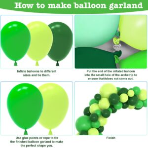 Green Balloon Garland Arch Kit, Kelfara Latex Balloons 109pcs Different Sizes 18/10/12/5 Inch, Party Balloons for Wedding Graduation Anniversary Green Jungle Forest Themed Birthday Party Decorations