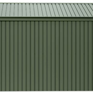 Scotts 10' x 12' Outdoor Lockable Water-Resistant Steel Storage Shed Building with Tool Hanger and Gable Roof, Green