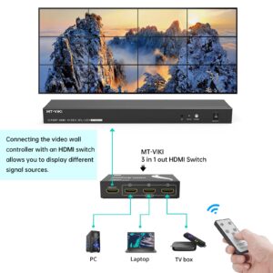 MT-VIKI 4x3 Video Wall Controller 3x3, Support 1080p 60Hz HDMI Output and 1 Input for 12 TV Splicing Display, 12 Channel Video Wall Processor