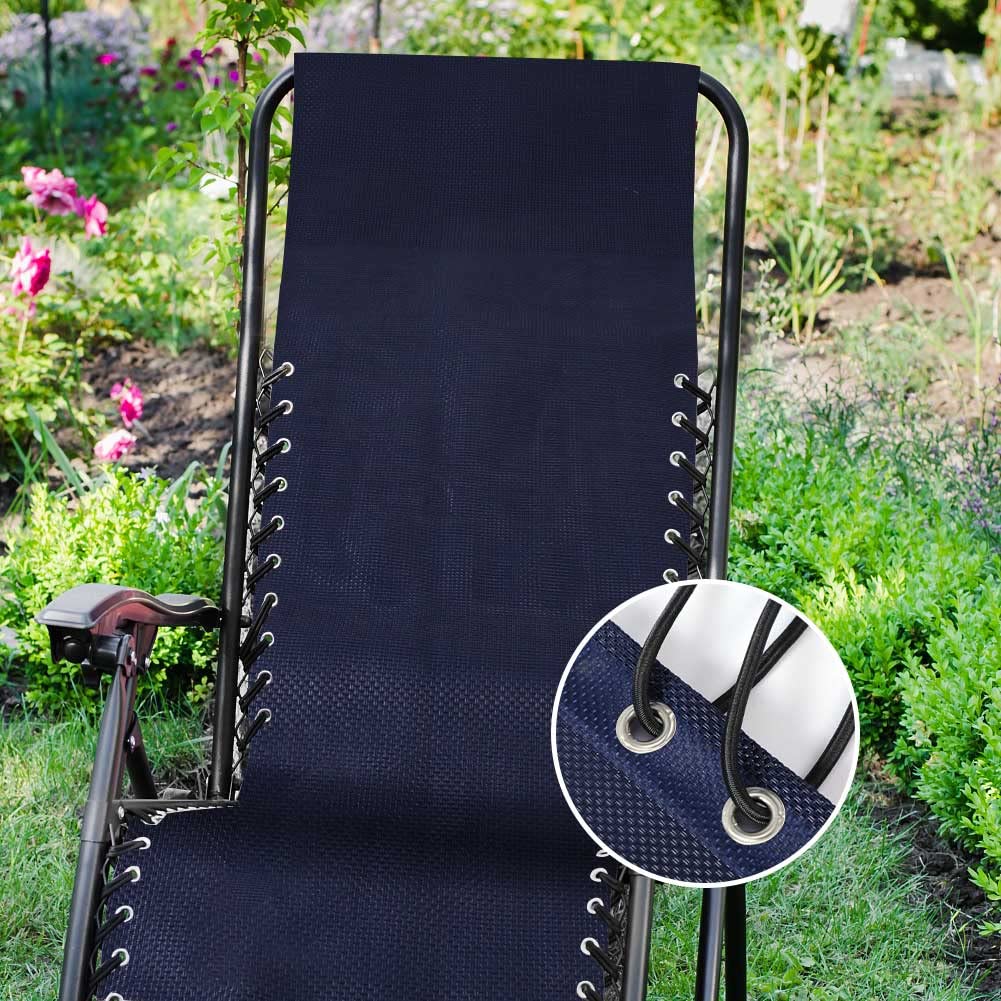 CALIDAKA Gravity Chair Replacement Fabric,XL Ant i-Gravity Folding Lounge Repair Cloth with 4 Replacement Cords for Patio Sling Folding Recliner Couch Outdoor Pool Lawn