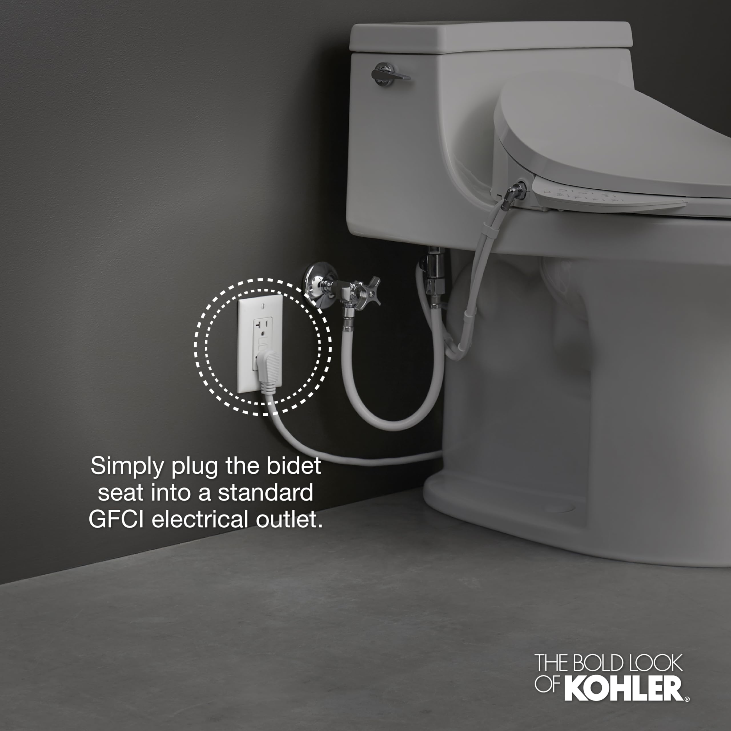 Kohler 32330-0 Purewash Bidet Toilet Seat, Elongated, White