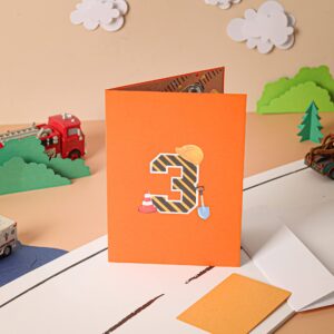 Liif 3D Pop-Up Birthday Card for 3-Year-Old Boy, Envelope Included